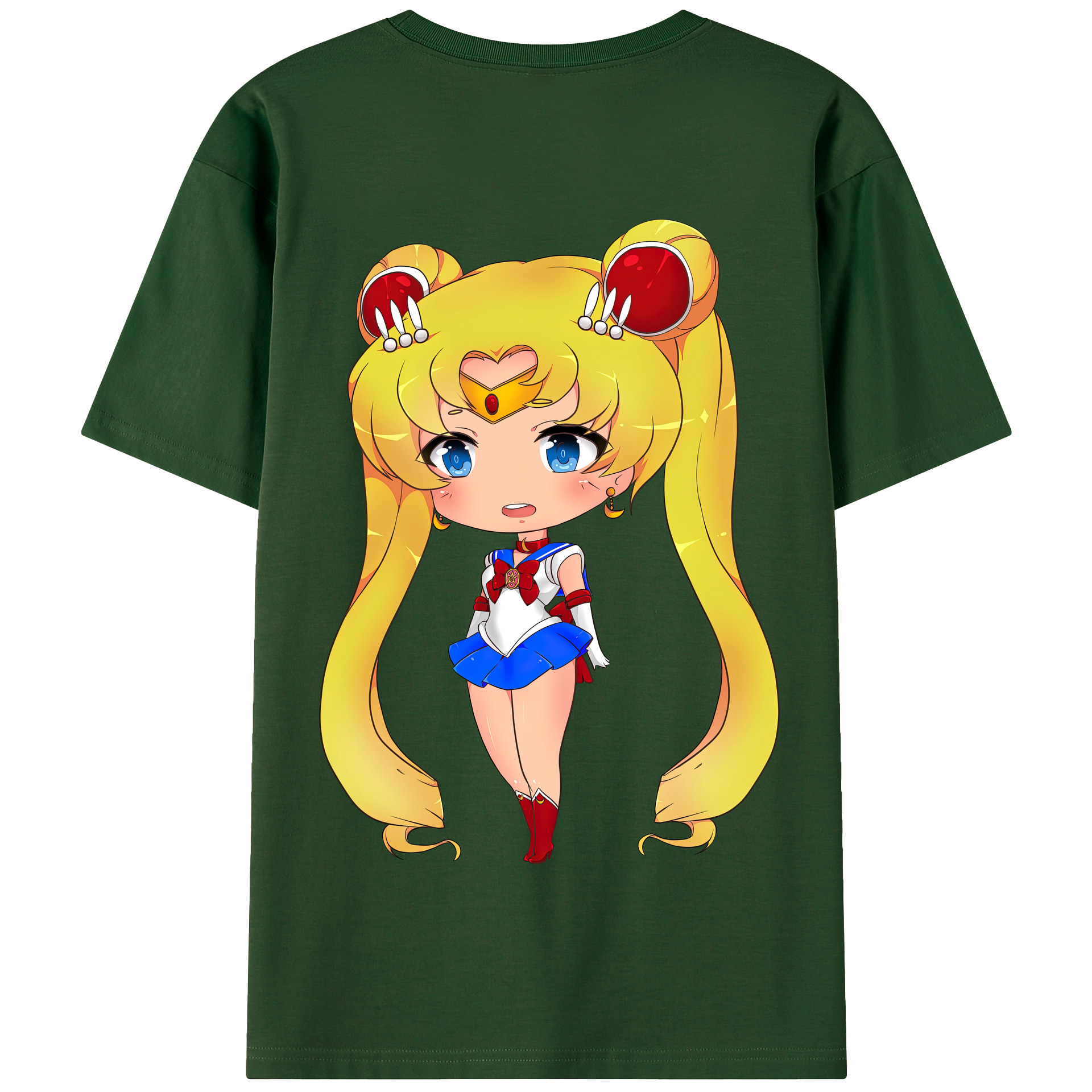 （画像用） 美少女戦士セーラームーン 月野 うさぎ つきの うさぎ Sailor Moon Tsukino Usagi 綿100％半袖Tシャツ（背面プリント）